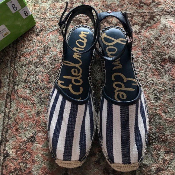 Sam Edelman Vivian Navy Espadrilles Open San - Picture 5 of 7